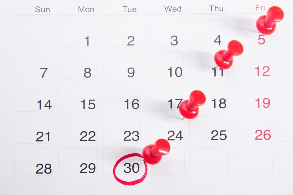 Calendar and legal documents representing federal habeas petition timeline