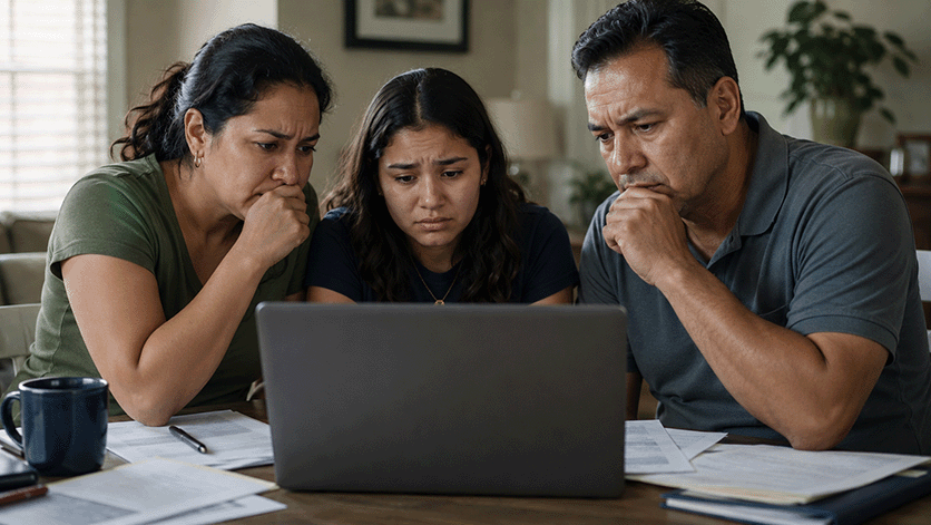 Familiares registrando actualizaciones de detención de ICE y plazos de la corte
